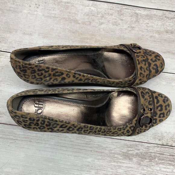 Sofft Womens Leopard Animal Print Closed Toe Dress Shoe Size 10M Heel - Picture 10 of 11